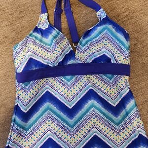 Title Nine Blue and Purple Tankini Top